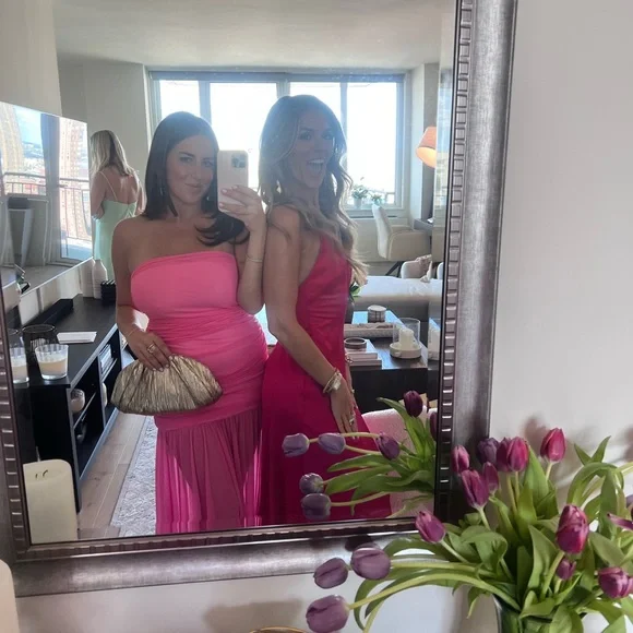 AVAILABLE! Retrofete Adele Elegant Pink Strapless Dress Gown size M *hemmed - Picture 3 of 3